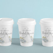 Gobelets En Papier Fête des mariées Dusty Blue Mariage robe Floral Ro