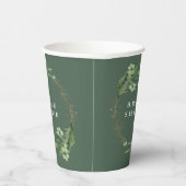 Gobelets En Papier Fête des mariées élégante Eucalyptus Botanique Mar (Droite)