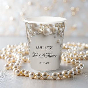 Gobelets En Papier Fête des mariées élégante Pastel Pearls