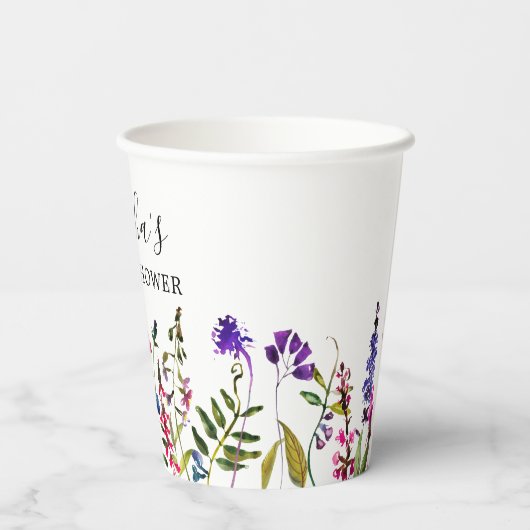 Gobelets En Papier Fête des mariées fleur sauvage (Verso)