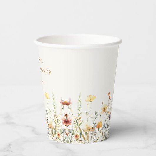 Gobelets En Papier Fête des mariées Fleur sauvage rustique (Verso)