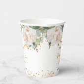 Gobelets En Papier Fête des mariées fleurie eucalyptus parties scinti (Droite)