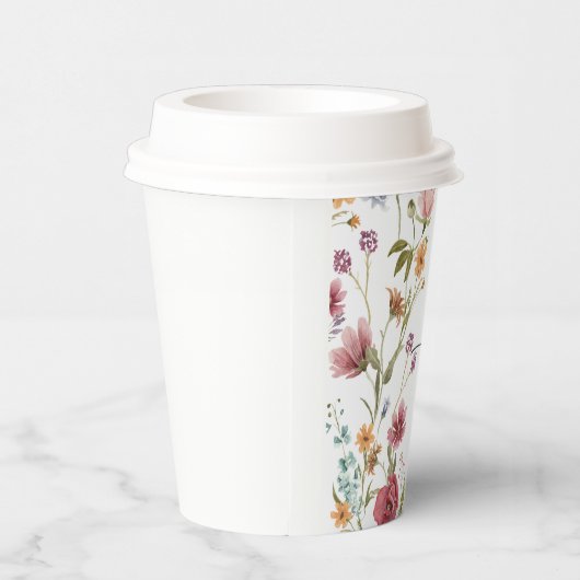 Gobelets En Papier Fête des mariées florale (Droite)