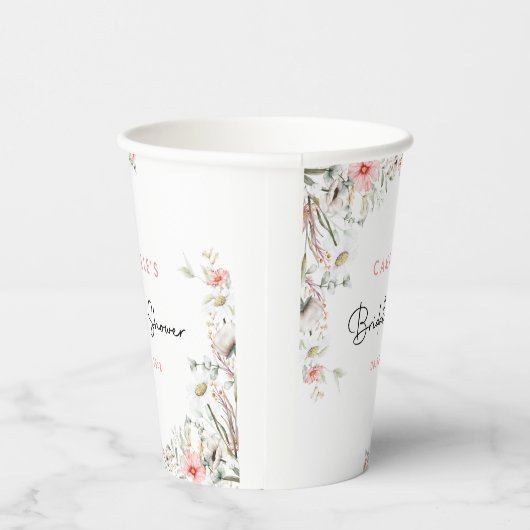 Gobelets En Papier Fête des mariées florale (Droite)