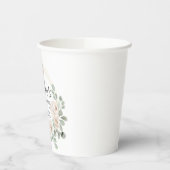 Gobelets En Papier Fête des mariées florale blanche d'Eucalyptus (Gauche)