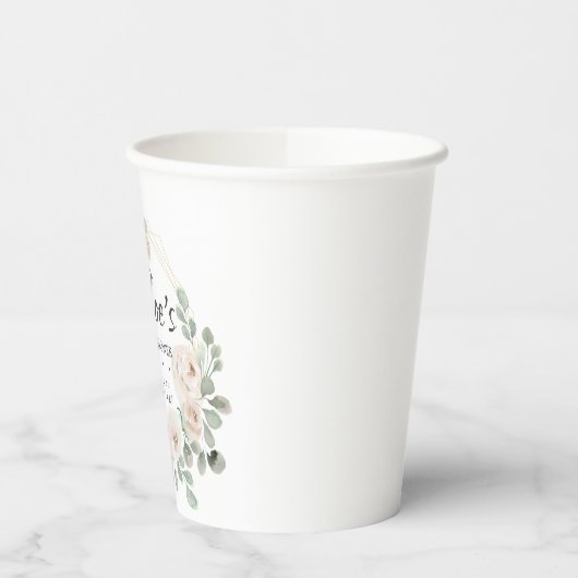 Gobelets En Papier Fête des mariées florale blanche d'Eucalyptus (Gauche)