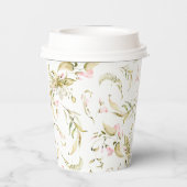 Gobelets En Papier Fête des mariées florale d'aquarelle (Verso)