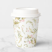 Gobelets En Papier Fête des mariées florale d'aquarelle (Recto)