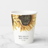 Gobelets En Papier Fête des mariées florale de tournesol (Recto)