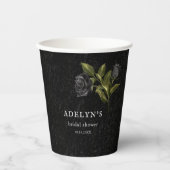 Gobelets En Papier Fête des mariées florale gothique foncé (Recto)