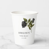 Gobelets En Papier Fête des mariées florale gothique foncé blanc (Recto)