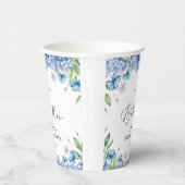 Gobelets En Papier Fête des mariées florale moderne Blue Hydrangea (Droite)