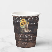 Gobelets En Papier Fête des mariées florale rustique (Recto)