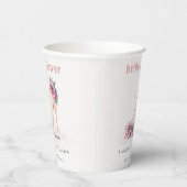 Gobelets En Papier Fête des mariées florale Soft Blush Rose High Heur (Droite)