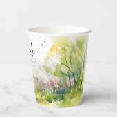 Gobelets En Papier Fête des mariées forestière rustique (Verso)