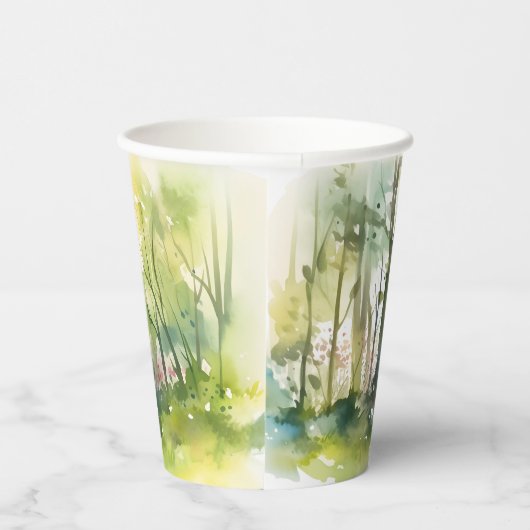 Gobelets En Papier Fête des mariées forestière rustique (Droite)