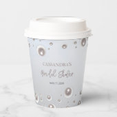 Gobelets En Papier Fête des mariées minimale en argent perle blanche (Recto)