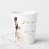 Gobelets En Papier Fête des mariées moderne Mariage aquarelle (Verso)