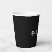 Gobelets En Papier Fête des mariées noire moderne contemporaine (Droite)