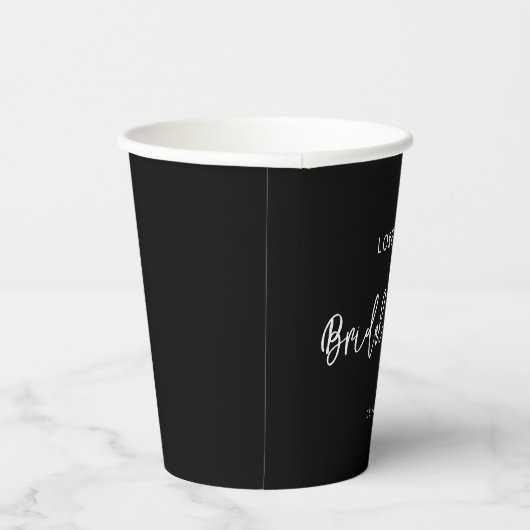 Gobelets En Papier Fête des mariées noire moderne contemporaine (Droite)