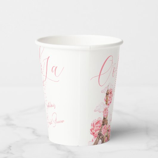 Gobelets En Papier Fête des mariées Ooh La La Paris (Droite)
