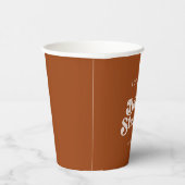 Gobelets En Papier Fête des mariées orange brulé rétro élégant (Droite)