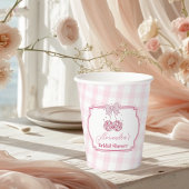 Gobelets En Papier Fête des mariées Retro Disco Cute Rose Bow