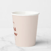 Gobelets En Papier Fête des mariées rose Peach retro élégant (Gauche)