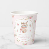 Gobelets En Papier Fête des mariées Tea Party rose (Recto)