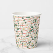 Gobelets En Papier Fête des mariées verte fleurie Retro Daisies sur m (Verso)