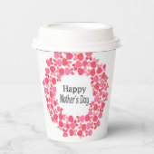 Gobelets En Papier Fête des mères de Bouquet rose (Recto)