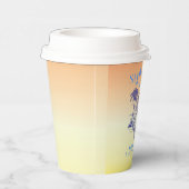 Gobelets En Papier Fête d'été de la chouette de sirène jaune côtière (Droite)