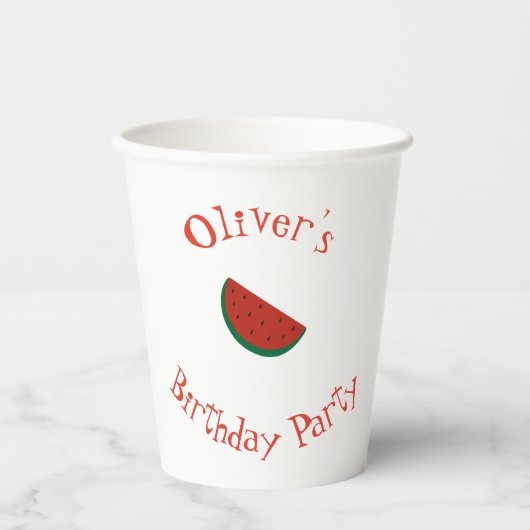 Gobelets En Papier Fête d'été de la pastèque Red Melon (Recto)