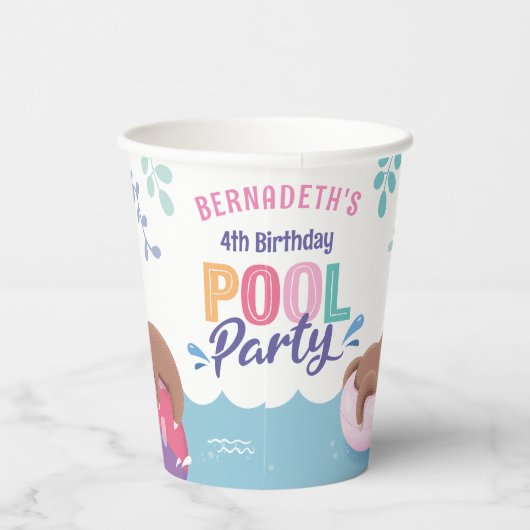 Gobelets En Papier Fête d'été Lazy Sloth Pool (Droite)