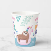 Gobelets En Papier Fête d'été Lazy Sloth Pool (Recto)
