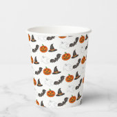 Gobelets En Papier Fête d'Halloween Citrouille chauve sorcière fantôm (Verso)