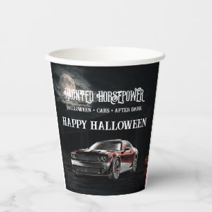 Gobelets En Papier Fête d'Halloween de muscle car américain effrayant