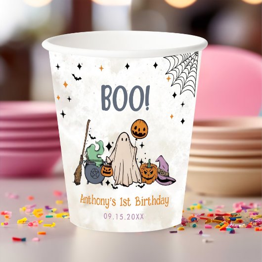 Gobelets En Papier Fête du 1er anniversaire d'Halloween