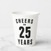 Gobelets En Papier Fête du 25e anniversaire du mariage (Recto)