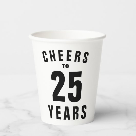 Gobelets En Papier Fête du 25e anniversaire du mariage (Recto)