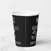 Gobelets En Papier Fête du 32e anniversaire : Style Art Déco + Nom pe (Droite)