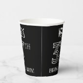 Gobelets En Papier Fête du 37e anniversaire : Style Art Déco + Nom pe (Droite)