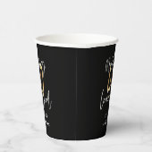 Gobelets En Papier fête du 40e anniversaire moderne noir et or (Droite)