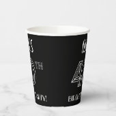 Gobelets En Papier Fête du 40e anniversaire : Style Art Déco + Nom pe (Gauche)