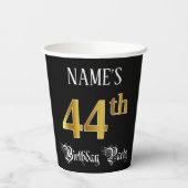 Gobelets En Papier Fête du 44e anniversaire — Script fantaisie, Faux  (Verso)