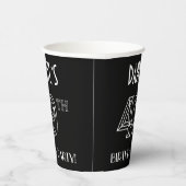 Gobelets En Papier Fête du 49e anniversaire : Style Art Déco + Nom pe (Droite)