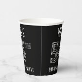 Gobelets En Papier Fête du 54e anniversaire : Style Art Déco + Nom pe (Droite)