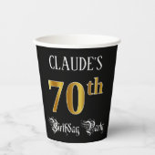 Gobelets En Papier Fête du 70e anniversaire — Script fantaisie, Faux (Recto)