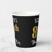 Gobelets En Papier Fête du 89e anniversaire — Script fantaisie, Faux (Gauche)