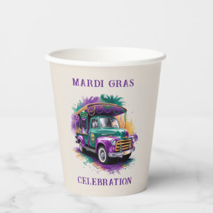 Gobelets En Papier Fête du Camion vintage Mardi Gras